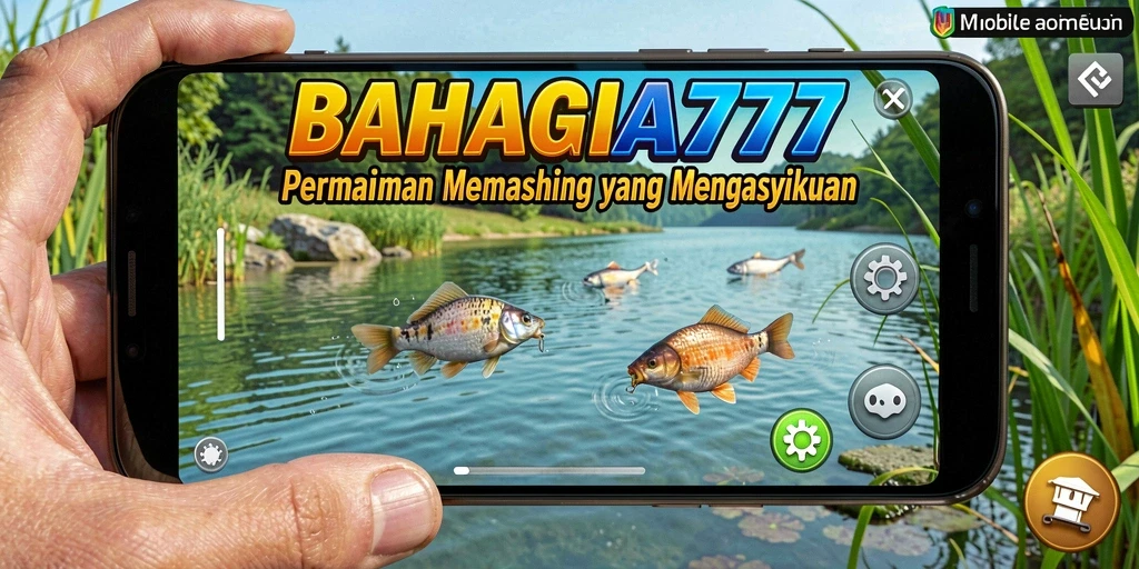 Tampilan gameplay BAHAGIA777 yang seru dan penuh warna, menampilkan pengalaman memancing nyata.