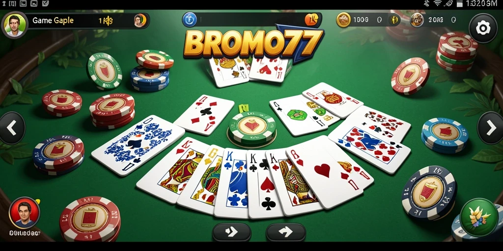 Screenshot gameplay BROMO77 yang menunjukkan keseruan bermain Gaple.