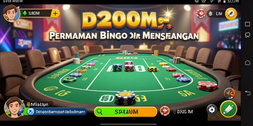 Screenshot gameplay utama D200M menampilkan keseruan bermain Bingo.