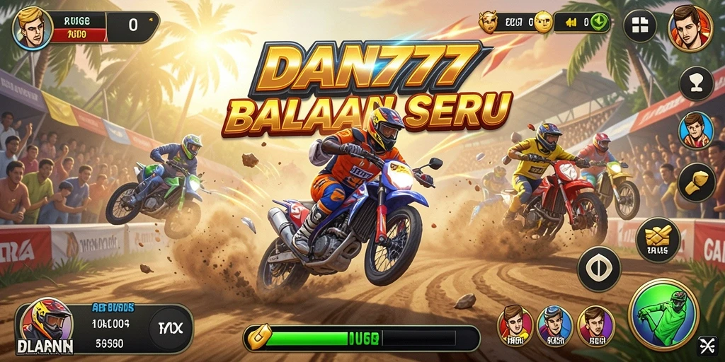 Screenshot menunjukkan aksi balapan mendebarkan dalam DAN777.