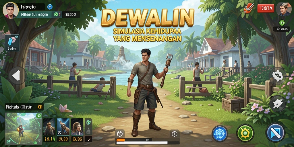 Gameplay DEWALIN menampilkan interaksi sosial dan personalisasi karakter.