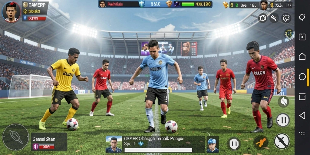 Tampilan seru dari gameplay olahraga di GAMERP.