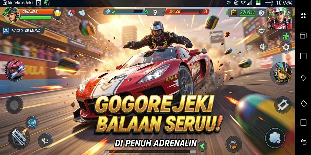 Tampilan seru gameplay balap di GOGOREJEKI.