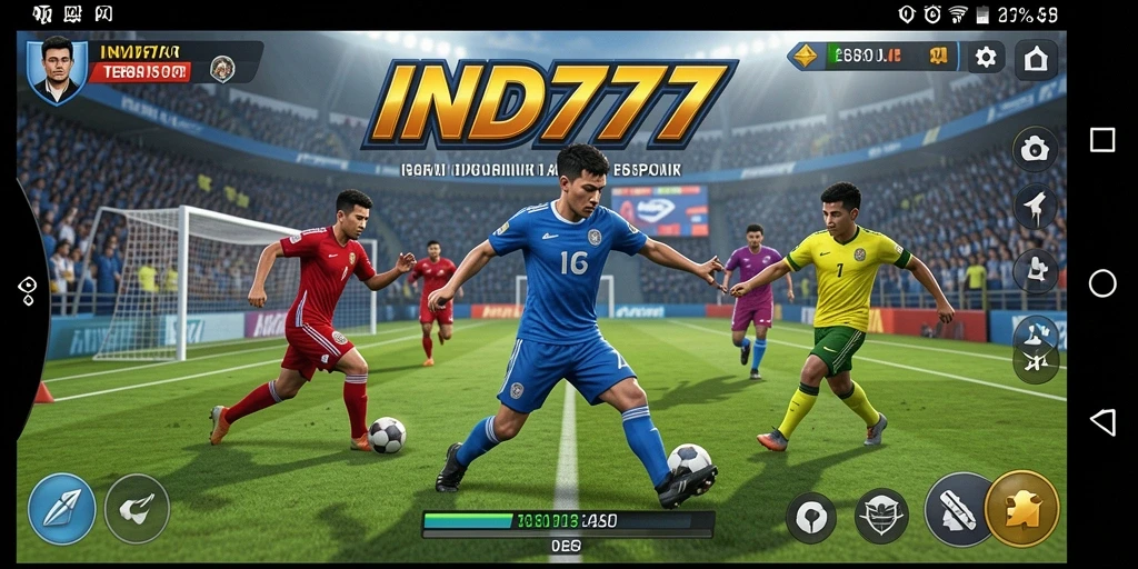 Screenshot utama IND777 menampilkan aksi seru dalam permainan olahraga.