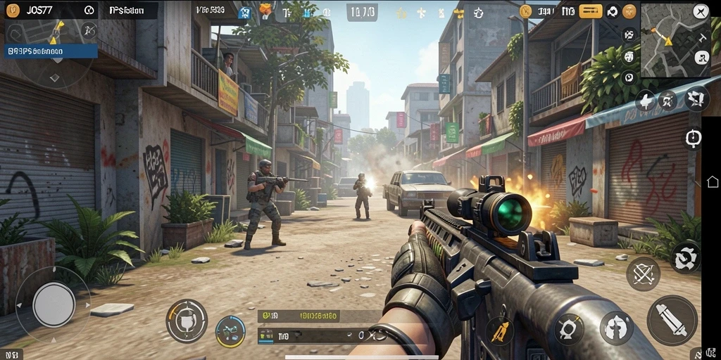 Tampilan gameplay seru dari JOS77 dalam aksi TPS.