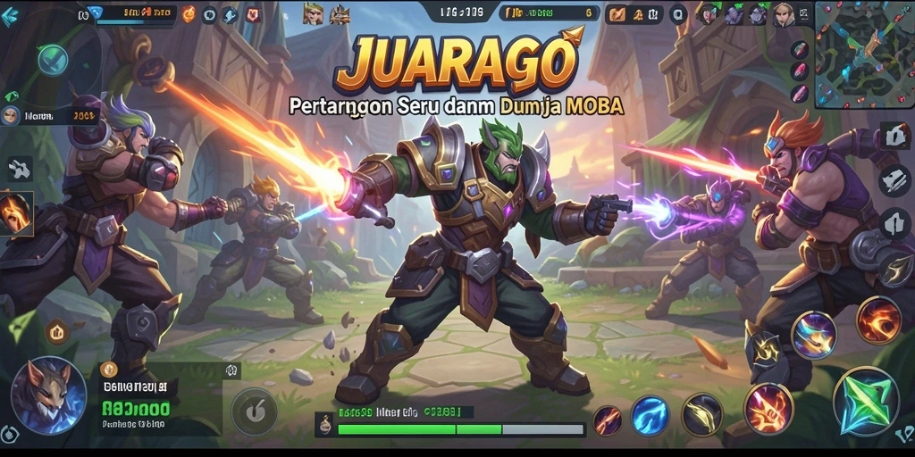 Tampilan gameplay menegangkan di JUARAGO dengan karakter mojang yang beraksi.