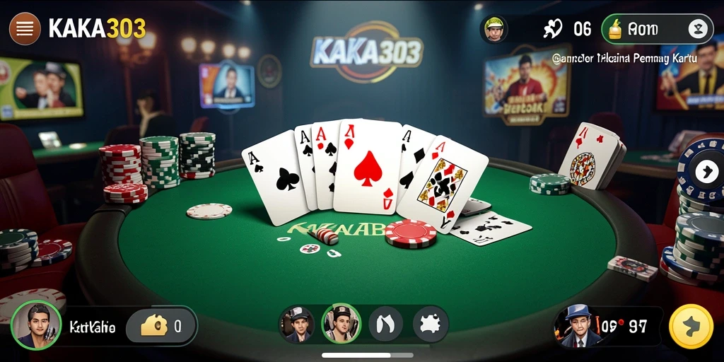 Tampilan gameplay Poker yang seru dan interaktif di KAKA303.