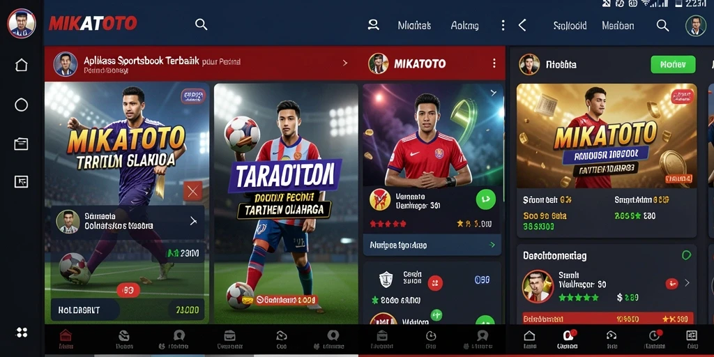 Screenshot MIKATOTO menampilkan antarmuka taruhan olahraga yang menarik.