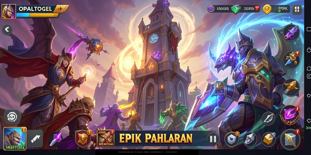 Tampilan gameplay OPALTOGEL yang menarik dalam pertahanan menara.