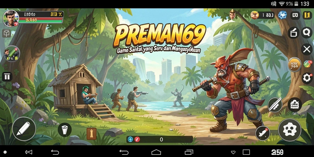 Screenshot dari gameplay seru PREMAN69 yang penuh warna.
