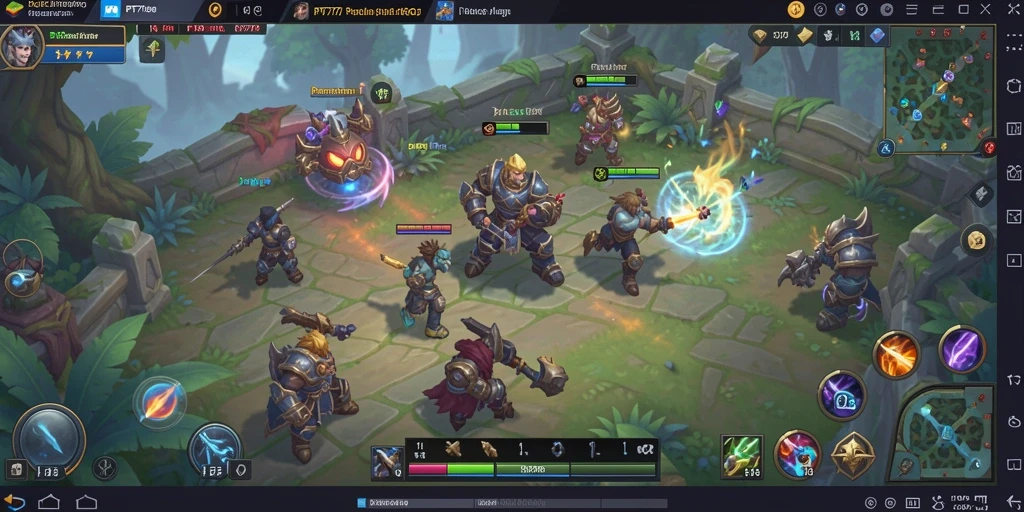 Screenshot menampilkan aksi mendebarkan dalam gameplay ARPG PT777.