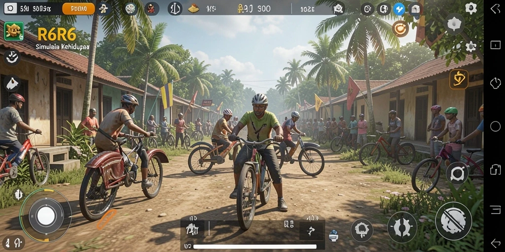 Tampilan gameplay R6R6 yang penuh warna dan detail.