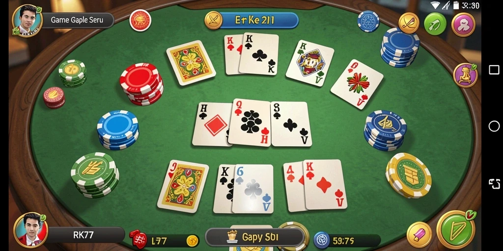 Tangkapan layar dari gameplay Gaple yang seru dan interaktif.