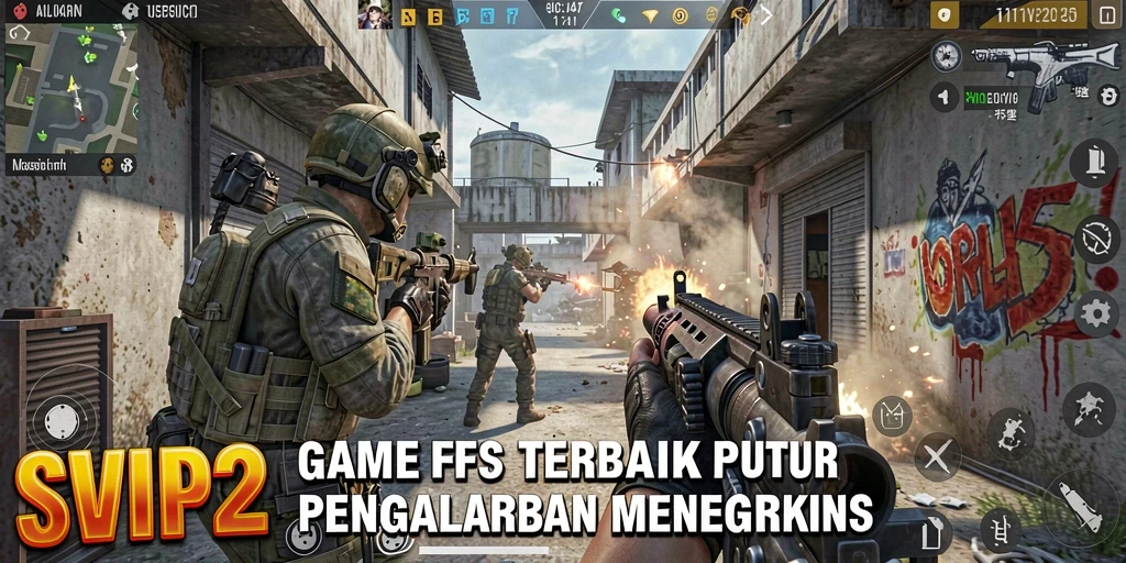 Tampilan gameplay menegangkan dalam SVIP2 dengan aksi FPS intens.