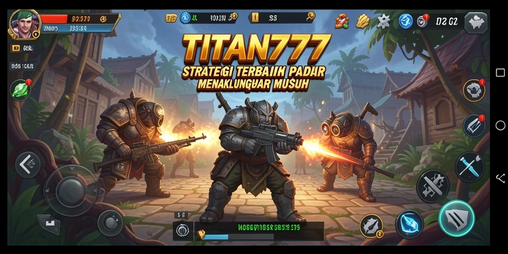 Tampilan gameplay menegangkan dari TITAN777 yang menunjukkan pertarungan strategi.