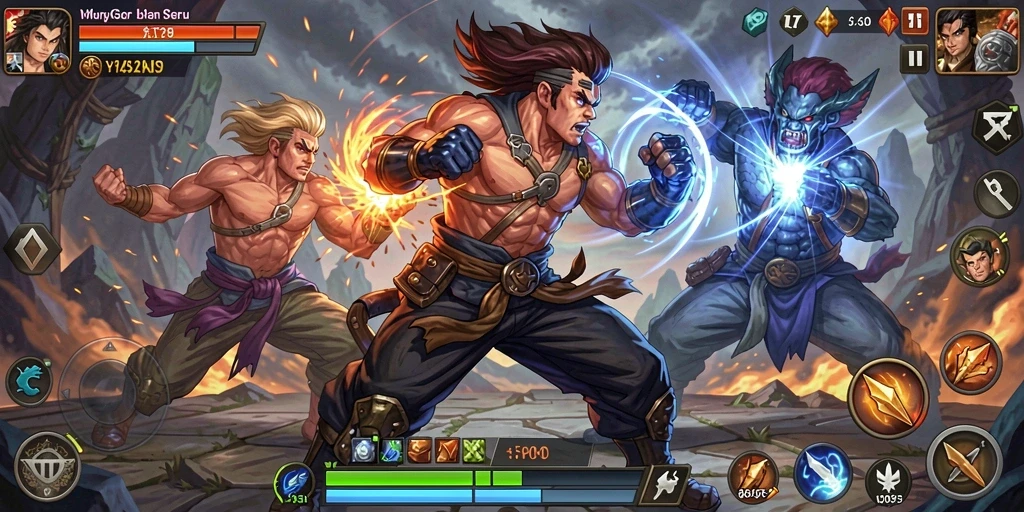 Tampilan seru gameplay Y89 dengan pertarungan yang mendebarkan.